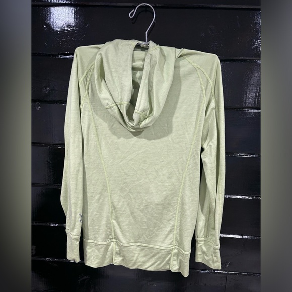 Ibex Green Wool Cowl Neck Long Sleeve Hoodie - Picture 3 of 6